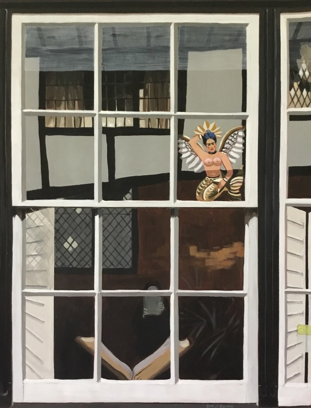 The Brexit mermaid. Windows of Rye.&nbsp;2019