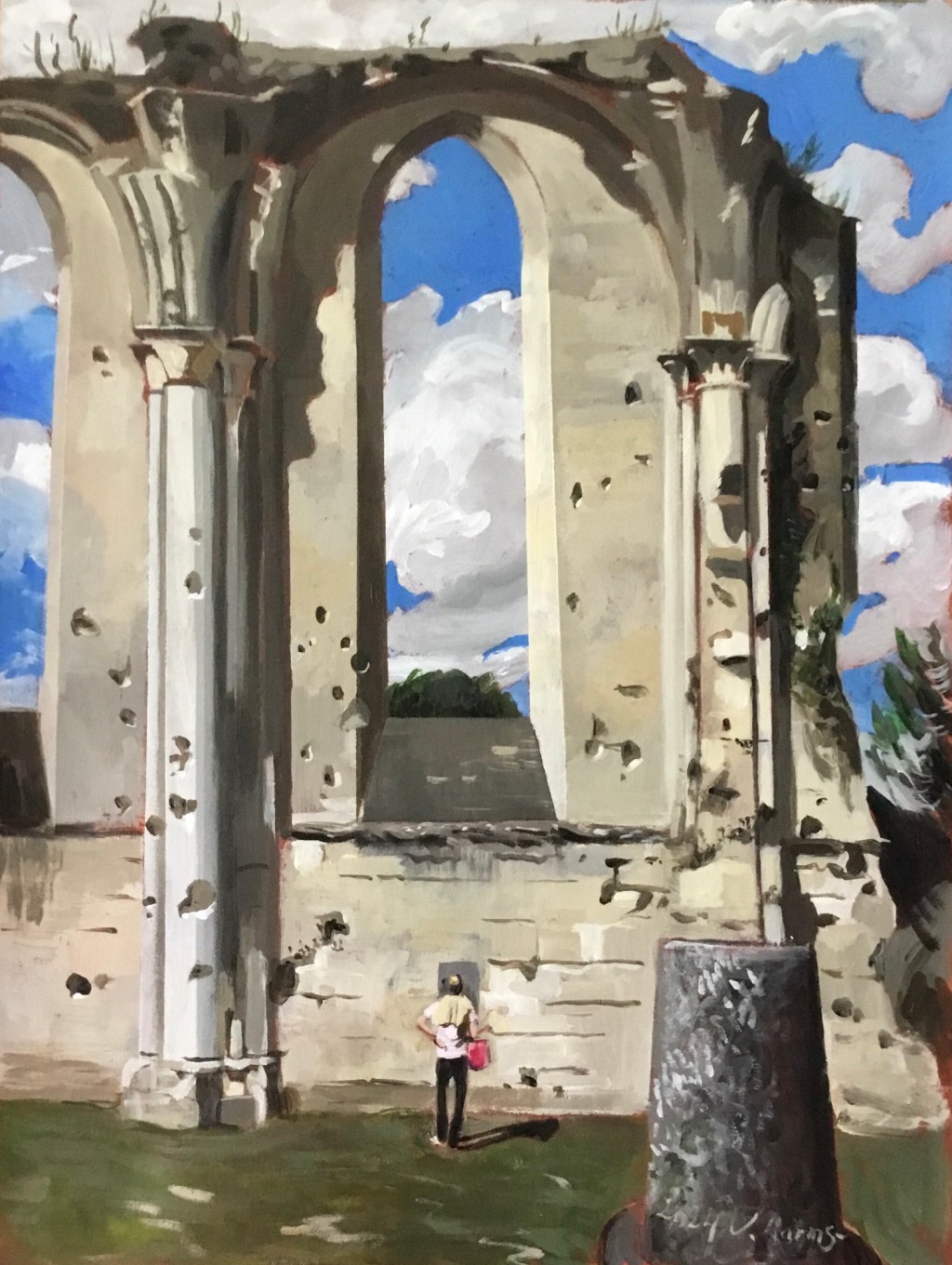 Inspecting the ruins. 2024